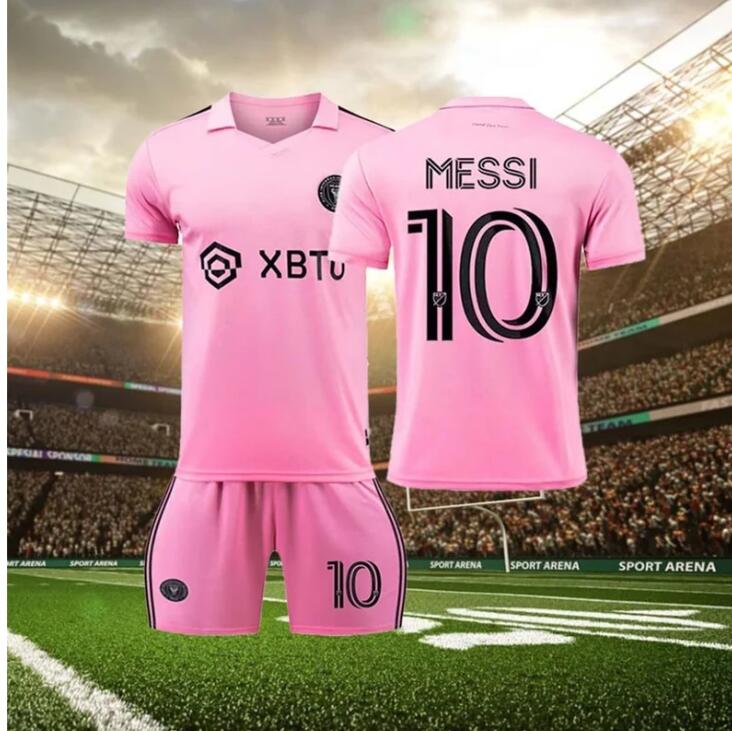 2023 YOUTH Messi Inter Miami soccer jersey with shorts->customized ncaa jersey->Custom Jersey